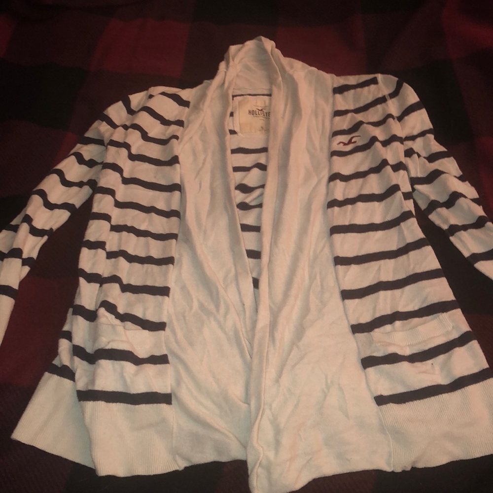 Hollister black and white cardigan